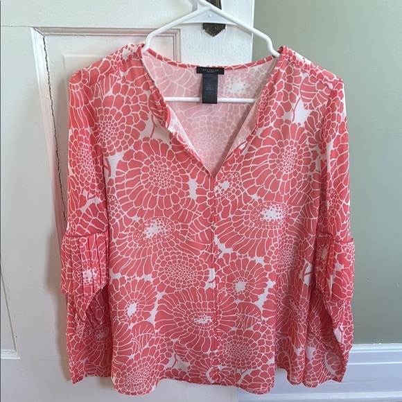 Pink Graphic 3/4 Sleeve Relaxed Blouse - Picture 1 of 3